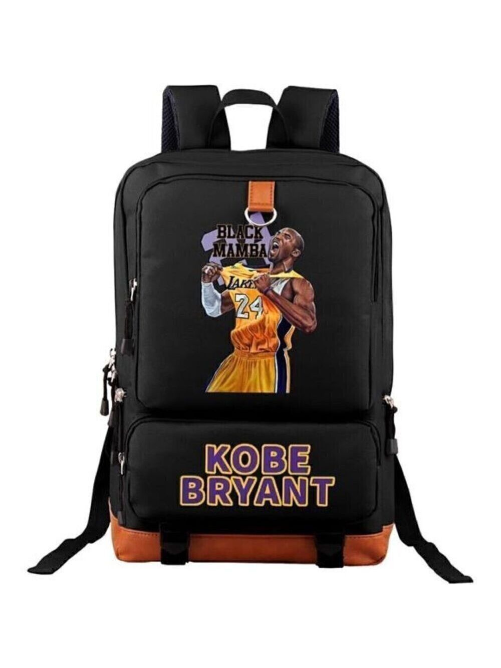 Kobe Bryant Lakers NBA Black Mamba Basketball Backpack Casual Travel Book Bag